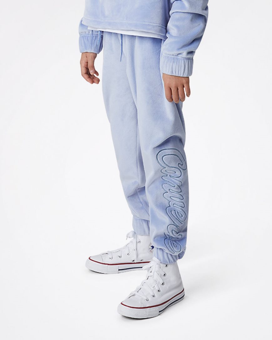 Dívčí Kalhoty Jogger Converse Velour Blankyt | CZ IEGW95